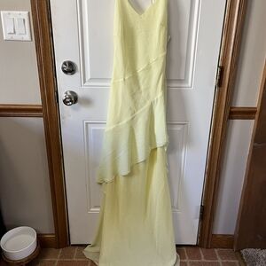 Peppermayo Pale Yellow Layered V-Neck Maxi Dress
